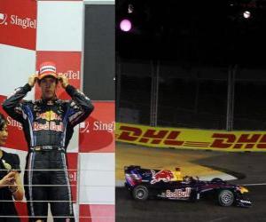 yapboz Sebastian Vettel - Red Bull - Singapore 2010 (Sınıflandırılmış 2 º)